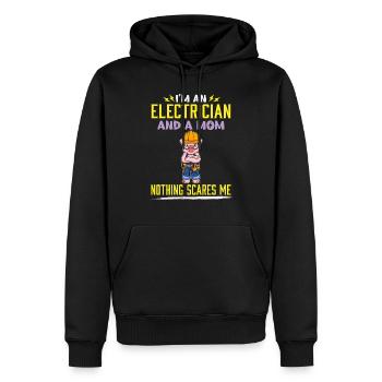 I'm An Electrician And A Mom Nothing Scares Me - Männer Premium Bio Hoodie - Schwarz - Vorne - Nico (187cm)