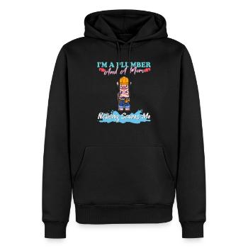 I'm A Plumber And A Mom Nothing Scares Me - Männer Premium Bio Hoodie - Schwarz - Vorne - Nico (187cm)
