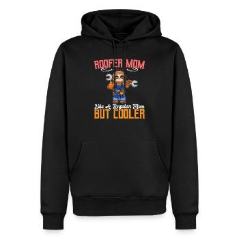 Roofer Mom Like A Regualr Mom But Cooler - Männer Premium Bio Hoodie - Schwarz - Vorne - Nico (187cm)