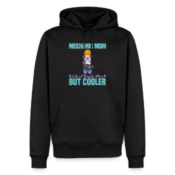 Mechanic Mom Like A Regualr Mom But Cooler - Männer Premium Bio Hoodie - Schwarz - Vorne - Nico (187cm)