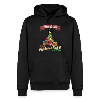Cher Père Noël Ma sœur l’a fait frères et sœurs Noël - Sweat à capuche Premium bio Homme - noir - Devant - Nico (187cm)