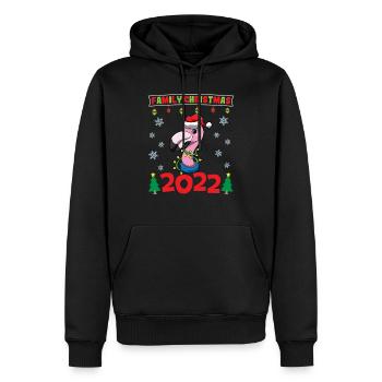 Noël en famille 2022 Drôle d’amoureux de Noël assorti - Sweat à capuche Premium bio Homme - noir - Devant - Nico (187cm)