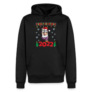 Noël en famille 2022 Drôle d’amoureux de Noël assorti - Sweat à capuche Premium bio Homme - noir - Devant - Nico (187cm)