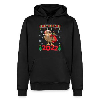 Noël en famille 2022 Drôle d’amoureux de Noël assorti - Sweat à capuche Premium bio Homme - noir - Devant - Nico (187cm)