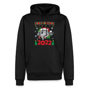 Noël en famille 2022 Drôle d’amoureux de Noël assorti - Sweat à capuche Premium bio Homme - noir - Devant - Nico (187cm)