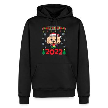 Noël en famille 2022 Drôle d’amoureux de Noël assorti - Sweat à capuche Premium bio Homme - noir - Devant - Nico (187cm)