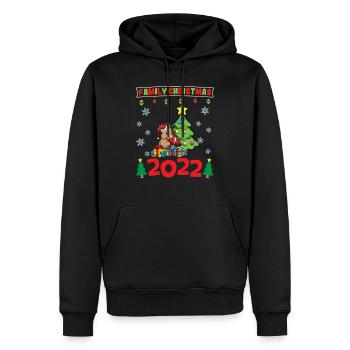 Noël en famille 2022 Drôle d’amoureux de Noël assorti - Sweat à capuche Premium bio Homme - noir - Devant - Nico (187cm)
