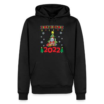 Noël en famille 2022 Drôle d’amoureux de Noël assorti - Sweat à capuche Premium bio Homme - noir - Devant - Nico (187cm)