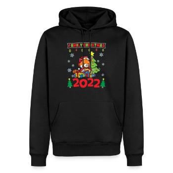 Noël en famille 2022 Drôle d’amoureux de Noël assorti - Sweat à capuche Premium bio Homme - noir - Devant - Nico (187cm)