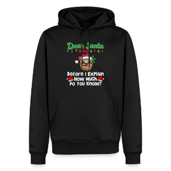 Cher Père Noël avant que j’explique combien savez-vous - Sweat à capuche Premium bio Homme - noir - Devant - Nico (187cm)