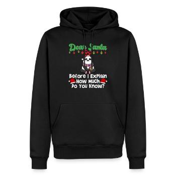 Cher Père Noël avant que j’explique combien savez-vous - Sweat à capuche Premium bio Homme - noir - Devant - Nico (187cm)