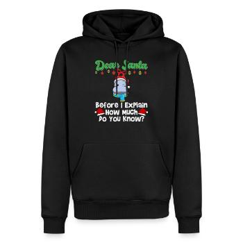 Cher Père Noël avant que j’explique combien savez-vous - Sweat à capuche Premium bio Homme - noir - Devant - Nico (187cm)
