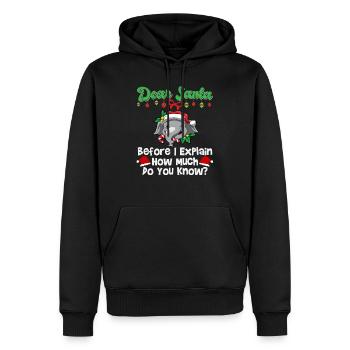 Cher Père Noël avant que j’explique combien savez-vous - Sweat à capuche Premium bio Homme - noir - Devant - Nico (187cm)