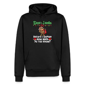 Cher Père Noël avant que j’explique combien savez-vous - Sweat à capuche Premium bio Homme - noir - Devant - Nico (187cm)