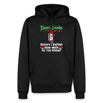 Cher Père Noël avant que j’explique combien savez-vous - Sweat à capuche Premium bio Homme - noir - Devant - Nico (187cm)