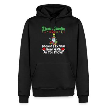 Cher Père Noël avant que j’explique combien savez-vous - Sweat à capuche Premium bio Homme - noir - Devant - Nico (187cm)