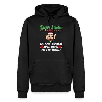 Cher Père Noël avant que j’explique combien savez-vous - Sweat à capuche Premium bio Homme - noir - Devant - Nico (187cm)