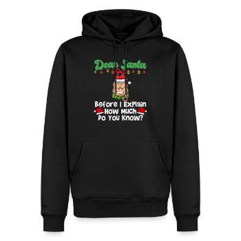 Cher Père Noël avant que j’explique combien savez-vous - Sweat à capuche Premium bio Homme - noir - Devant - Nico (187cm)