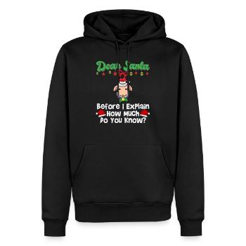 Cher Père Noël avant que j’explique combien savez-vous - Sweat à capuche Premium bio Homme - noir - Devant - Nico (187cm)