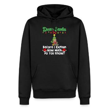 Cher Père Noël avant que j’explique combien savez-vous - Sweat à capuche Premium bio Homme - noir - Devant - Nico (187cm)