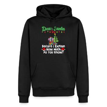 Cher Père Noël avant que j’explique combien savez-vous - Sweat à capuche Premium bio Homme - noir - Devant - Nico (187cm)
