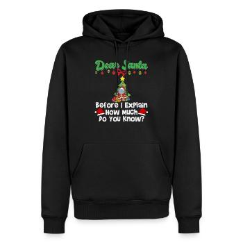 Cher Père Noël avant que j’explique combien savez-vous - Sweat à capuche Premium bio Homme - noir - Devant - Nico (187cm)