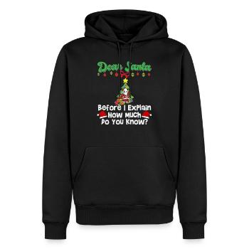Cher Père Noël avant que j’explique combien savez-vous - Sweat à capuche Premium bio Homme - noir - Devant - Nico (187cm)