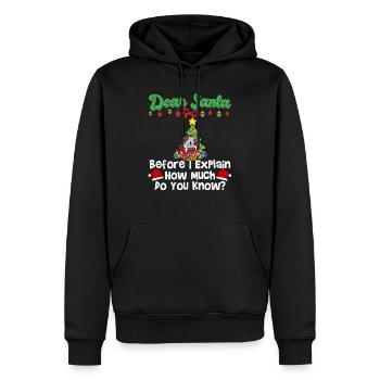 Cher Père Noël avant que j’explique combien savez-vous - Sweat à capuche Premium bio Homme - noir - Devant - Nico (187cm)