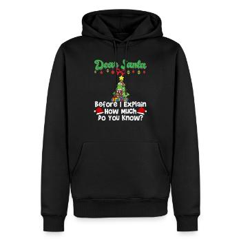 Cher Père Noël avant que j’explique combien savez-vous - Sweat à capuche Premium bio Homme - noir - Devant - Nico (187cm)