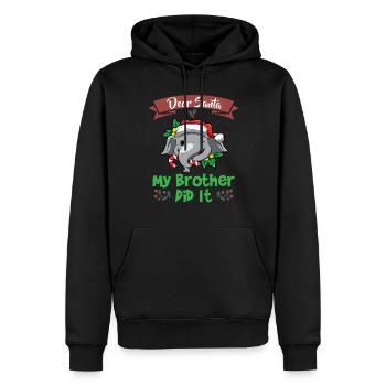 Cher Père Noël Mon frère l’a fait Frères et sœurs Noël - Sweat à capuche Premium bio Homme - noir - Devant - Nico (187cm)