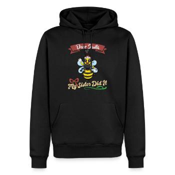 Cher Père Noël Ma sœur l’a fait frères et sœurs Noël - Sweat à capuche Premium bio Homme - noir - Devant - Nico (187cm)