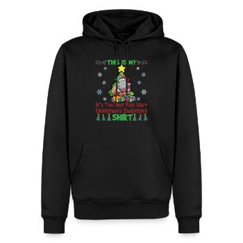 C'est mon pull de Noël il fait trop chaud pour moche - Sweat à capuche Premium bio Homme - noir - Devant - Nico (187cm)