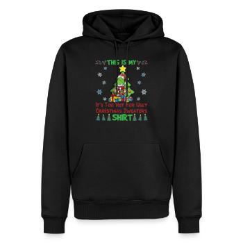 C'est mon pull de Noël il fait trop chaud pour moche - Sweat à capuche Premium bio Homme - noir - Devant - Nico (187cm)
