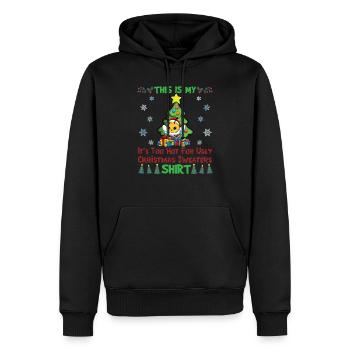 C'est mon pull de Noël il fait trop chaud pour moche - Sweat à capuche Premium bio Homme - noir - Devant - Nico (187cm)