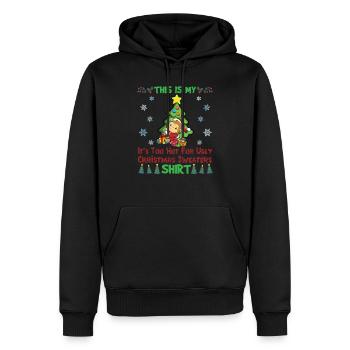 C'est mon pull de Noël il fait trop chaud pour moche - Sweat à capuche Premium bio Homme - noir - Devant - Nico (187cm)