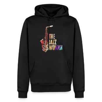 Femme de jazz - Sweat à capuche Premium bio Homme - noir - Devant - Nico (187cm)