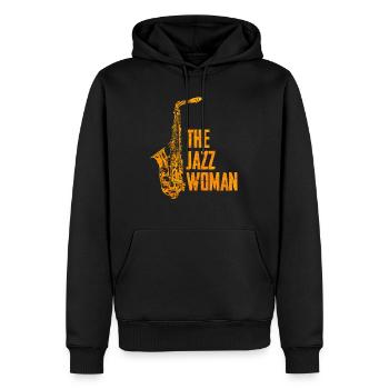 Femme de jazz - Sweat à capuche Premium bio Homme - noir - Devant - Nico (187cm)