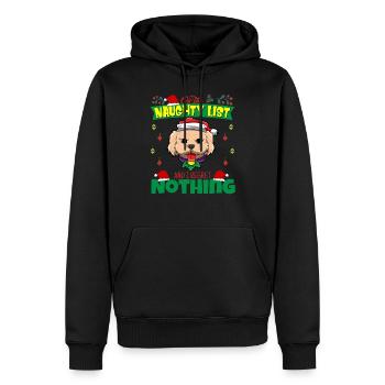 Sur la liste coquine et je ne regrette rien Père Noël - Sweat à capuche Premium bio Homme - noir - Devant - Nico (187cm)