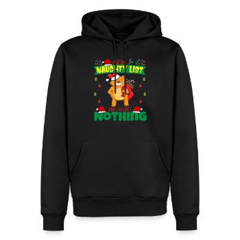 Sur la liste coquine et je ne regrette rien Père Noël - Sweat à capuche Premium bio Homme - noir - Devant - Nico (187cm)