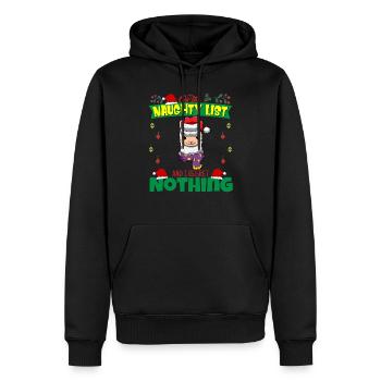 Sur la liste coquine et je ne regrette rien Père Noël - Sweat à capuche Premium bio Homme - noir - Devant - Nico (187cm)