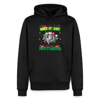 Sur la liste coquine et je ne regrette rien Père Noël - Sweat à capuche Premium bio Homme - noir - Devant - Nico (187cm)