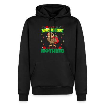 Sur la liste coquine et je ne regrette rien Père Noël - Sweat à capuche Premium bio Homme - noir - Devant - Nico (187cm)