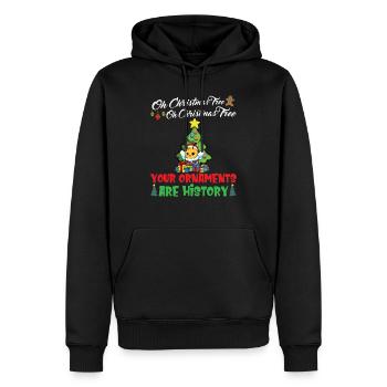 Oh Christmas Tree Your Ornaments Are History - Men’s Premium Organic Hoodie - black - Front - Nico (187cm)