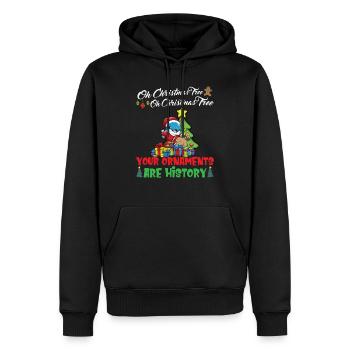 Oh Christmas Tree Your Ornaments Are History - Men’s Premium Organic Hoodie - black - Front - Nico (187cm)