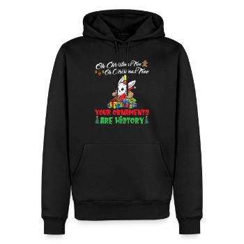 Oh Christmas Tree Your Ornaments Are History - Men’s Premium Organic Hoodie - black - Front - Nico (187cm)
