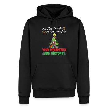 Oh Christmas Tree Your Ornaments Are History - Men’s Premium Organic Hoodie - black - Front - Nico (187cm)
