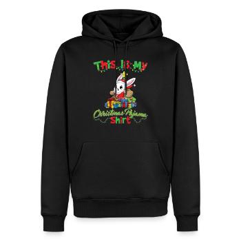 Ceci est ma chemise de pyjama de Noël pyjama pyjama - Sweat à capuche Premium bio Homme - noir - Devant - Nico (187cm)