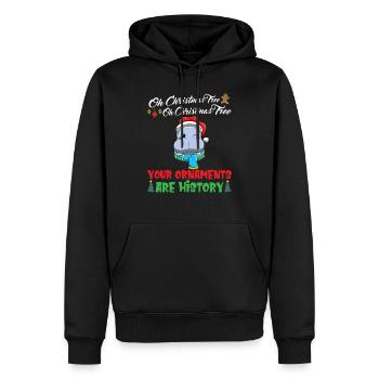 Oh Christmas Tree Your Ornaments Are History - Men’s Premium Organic Hoodie - black - Front - Nico (187cm)