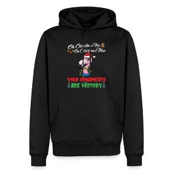 Oh Christmas Tree Your Ornaments Are History - Men’s Premium Organic Hoodie - black - Front - Nico (187cm)