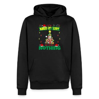 Sur la liste coquine et je ne regrette rien Père Noël - Sweat à capuche Premium bio Homme - noir - Devant - Nico (187cm)